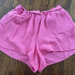 Aerie  Thick Cotton Gauze Shorts Bright Pink Pockets L Beach Travel Lounge Resort Photo 0