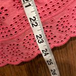 Loft  coral eyelet peplum blouse size small Photo 2