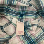 Victoria's Secret Night Shirt Flannel Blue Pink Plaid Button Front Small Photo 3
