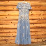 Mac Duggal 5717 Womens Blue Embellished Butterfly Sleeve High Neck Gown Photo 4