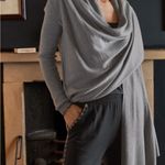 Garnet Hill  Soft Gray Eco Merino Wool Convertible Cardigan Medium Photo 3