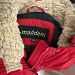 Steve Madden Madden NYC Red Womens Medium Hooded Puffer Parka Photo 4