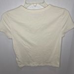 American Eagle  Outfitters Cream Crop Top with Floral Embroidery Photo 1