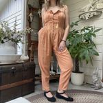 Free People  Women's CORAL ROSALYN‎ JUMPSUIT No Belt Boho Size 4 Photo 7