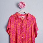 Anthropologie Entro Orange And Pink Bright Tropical Oasis Jumpsuit Photo 3