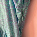 Gretchen Scott Blue Viviers Tiered Maxi Dress Short Sleeve Flowy Cotton Small Photo 7