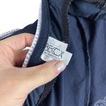 Becca Women's Size Small Floral Embroidered Crochet Strap Navy Tankini Swim Top Photo 10