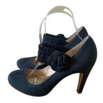 Marc Jacobs ribbed silk heels with round toe elastic strap with rosette SZ 7 Photo 0