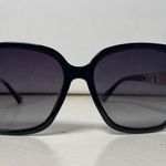 Black & Gold Oversized Square Sunglasses Polarized Tinted w Crystal Frames Nwt Photo 11