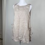 Rachel Zoe  Resort Ready Zoe 100% Linen Beige Tank Top Tunic Tie Sides Sz Medium Photo 1