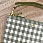 Tory Burch | Blake Green White Gingham Crossbody Double Zip 3 Compartment Bag Photo 1
