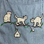 Vintage Two Twenty Cat Embroidered Denim Jumper Dress Blue Size undefined Photo 6