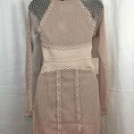 Free People  Nude Mixed Mesh Bodycon Tan Dress XS Photo 5