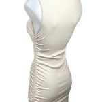 BB Dakota by Steve Madden Ivory Ribbed Knit Ruched Tank Mini Bodycon Dress Sz XS Photo 1