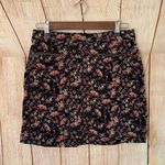 Mossimo Black Floral Mini Skirt Size 2 Business Casual Photo 0