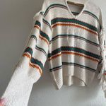 Cato Stripe Fringe Sweater Size L Photo 2