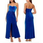 Liv Foster Velvet Strapless Evening Dress Size 14 New with Tags Blue Photo 1