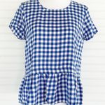 Hem & Thread Plaid peplum open back tie blouse NEW Photo 3