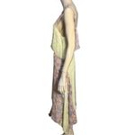 Rebecca Taylor Sz 6 8 Pale Yellow Floral Print Silk Chiffon Open Back Midi Dress Photo 3