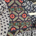 Ezra Boho Embroidered Tassel Blouse Navy White XS Photo 4