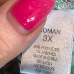 Roz & Ali  Green and White Long Sleeve Dress Size 3X Photo 4