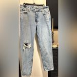 ZARA Distressed High Rise Straight Leg Loose Fit Jeans Photo 2