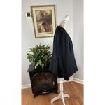 Le Suit  Women's Black Blue Pinstripe Jacket Blazer 16 Lined Lapel Long Sleeve Photo 5