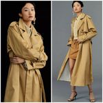 💕FAVORITE DAUGHTER💕 The Charles Double Breasted Trench Coat ~ Sand Medium NWT Photo 4