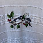 Cabela's Vintage 's Birds on a Branch Blue Jays Holly Knit Cottagecore Sweater LG Photo 1