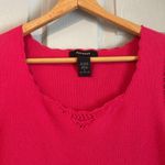 EXPRESS  Women's L Hot Pink Crochet Lace Cotton Nylon Sleeveless Knit Tank Top Photo 1