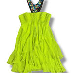 BCBGMAXAZRIA Silk Chiffon Beaded Cocktail Dress Green Size 2 Y2K Photo 0