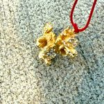 Small Gold plated Dragon Pendant Necklace with Red Cord Photo 2