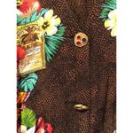 Vintage 90s CAROLE LITTLE Womens Wrap Side Split Maxi Skirt Set Tropical Sz S Black Photo 9