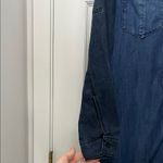 Cloth & Stone  Dark Blue Chambray Long Sleeve Mini Shirt Dress - Size Small Photo 7
