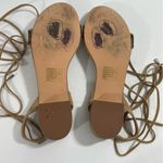 Steve Madden  Carolynn‎ Tan Animal Print Lace-Up Sandals Size 8 Lucite Heel Shoes Photo 4