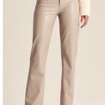 Abercrombie & Fitch NWT Abercrombie Tan Vegan Leather 90’s Straight Leg Jeans Photo 0