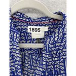 HD in Paris  Anthropologie Women's Half Button Down Shirt Blue Size 04 Chevron Photo 12