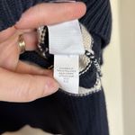 Gap Sweater Women Sz XL Navy White Turtleneck Striped Heavyweight Cotton Slits Photo 6