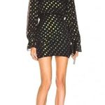 SALONI Rina Silk Blend Metallic Polka Dot Mini Sheath Dress Size 2 Black Photo 12