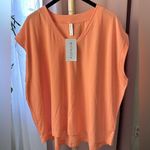 Athleta Avenue tee relaxed fit sz 3X NWT Orange/ pink Photo 0