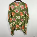 Lane Bryant 14/16 Green Floral Sheer Kimono Swim Cover Up Boho Resort Beach Photo 3