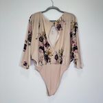 Free People Intimately Babe Slouchy Velvet Neutral Dark Floral Bodysuit Size S Photo 1
