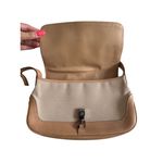Gucci  Vintage Jackie Tan Leather Cloth Shoulder Bag Photo 6