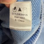 easel  Light Blue Wide Leg Sweatpants Elastic Waist Flower Patch Size Small Photo 4