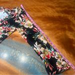 Roxy New Black Red Floral Blouse tie front size small long sleeve Photo 10