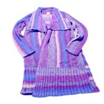 Chico's Mixed Stripe Val Cardigan Duster Sweater Open Front Purple Size 0 (S) Photo 7