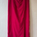 Rachel Zoe Fuchsia Hot Pink Velvet Pull On Midi Slip Skirt with Side Slit Photo 0