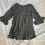 Indigo Soul Charcoal Gray Embroidered Dress Boho Ruffle Flowy Medium Photo 2