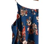 Sweet Wanderer  Floral‎ Cold Shoulder Blouse Top Blue Rust White Womens Size S Photo 2