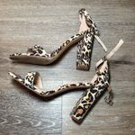 Lulus  Taylor Brown Leopard Print‎ Suede Ankle Strap Heels Size 7.5 Photo 3